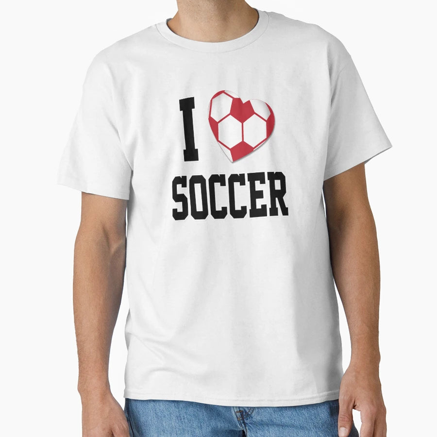I Love Soccer Black T-Shirt - Graphic Print for Adults - T-Shirt, Sweatshirt, Hoodie