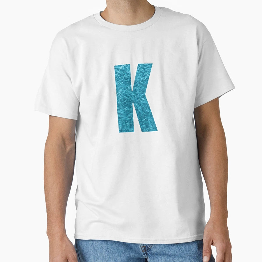 Letter K Water Art Effect Monogram T-Shirt - Streetwear Style Men Women - T-Shirt, Sweatshirt, Hoodie
