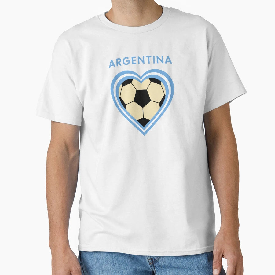 Argentinian Soccer Heart T-Shirt - Graphic Print for Adults - T-Shirt, Sweatshirt, Hoodie