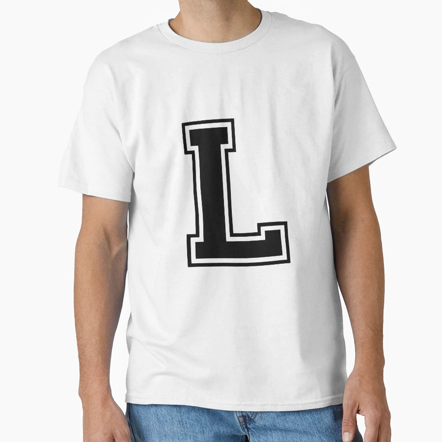 Letter L Black T-Shirt - Streetwear Style for Adults - T-Shirt, Sweatshirt, Hoodie