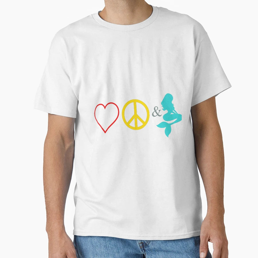 Love Peace Mermaids T-Shirt - Minimalist Print Men Women - T-Shirt, Sweatshirt, Hoodie