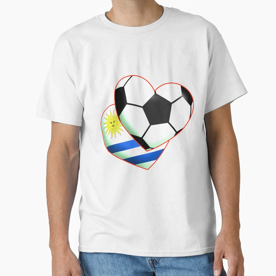 Football Heart Uruguay T-Shirt - Custom Art Print for Adults - T-Shirt, Sweatshirt, Hoodie