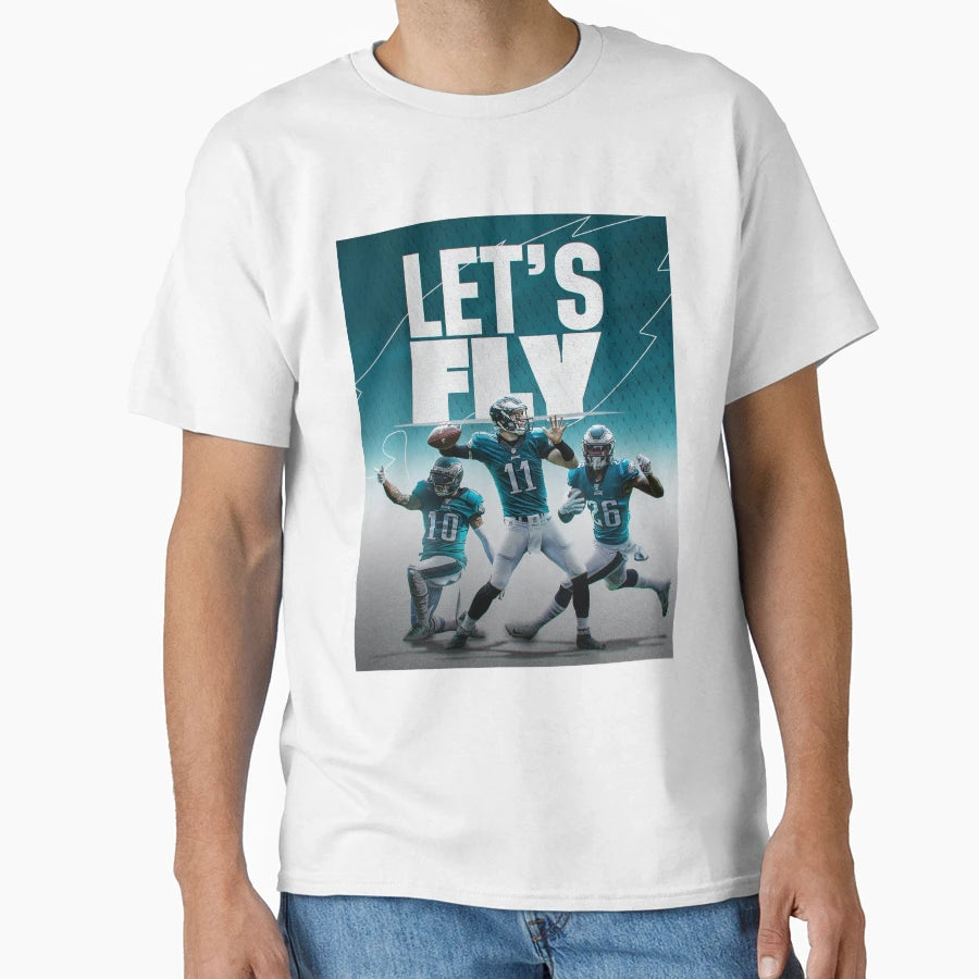 Philadelphia Football Sports Art Lets Fly T-Shirt - Novelty Apparel Unisex - T-Shirt, Sweatshirt, Hoodie