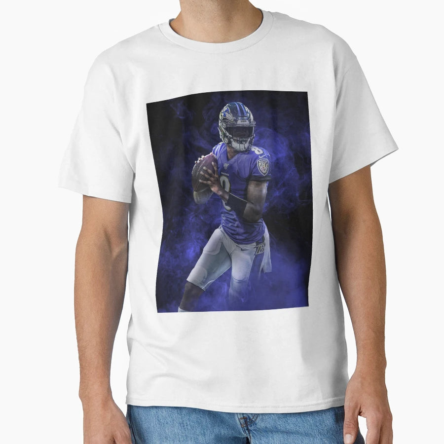 Lamar Baltimore Sports Art T-Shirt - Custom Art Print Men Women - T-Shirt, Sweatshirt, Hoodie