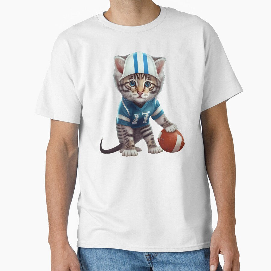 Cat playing football by AnimalArtPhotos - Adult & Kids T-Shirts, Sweatshirts & Hoodies apparel design preview 1