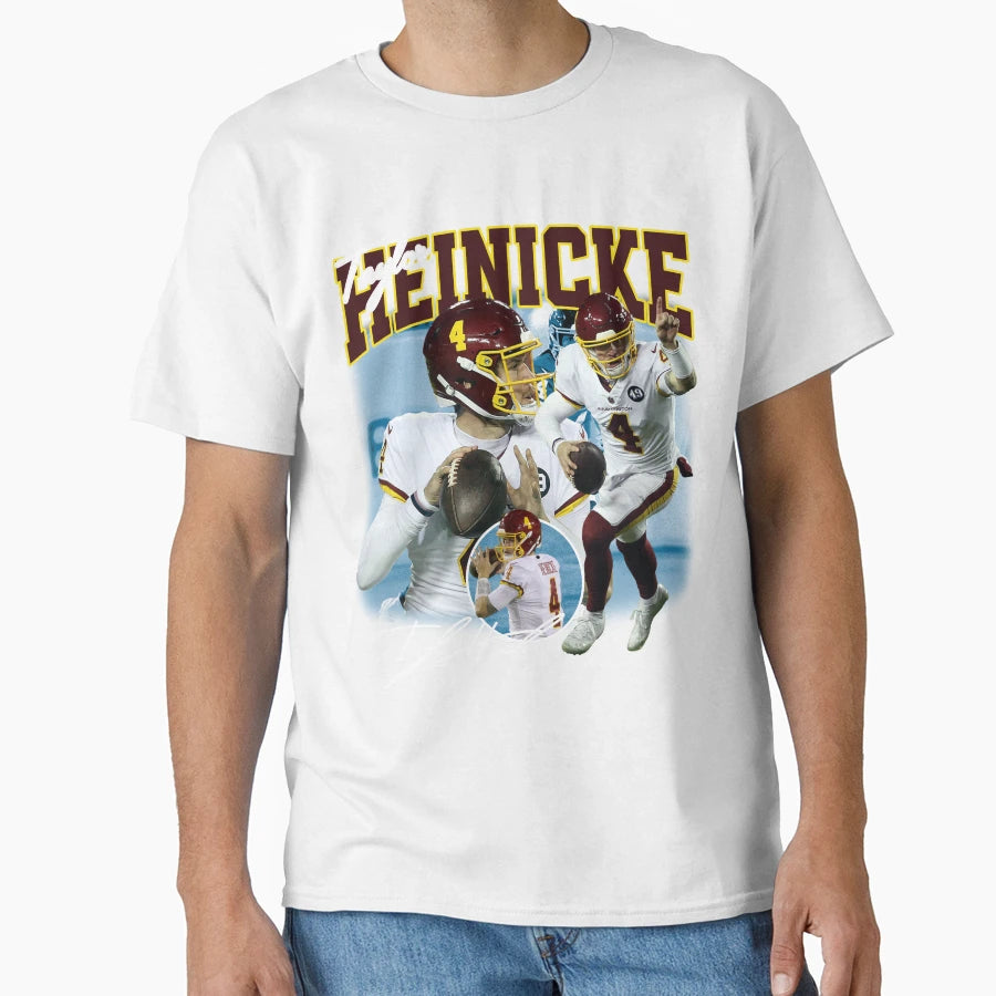 Taylor Heinicke Football Signature 80S T-Shirt - Trendy Graphic Men Women - T-Shirt, Sweatshirt, Hoodie