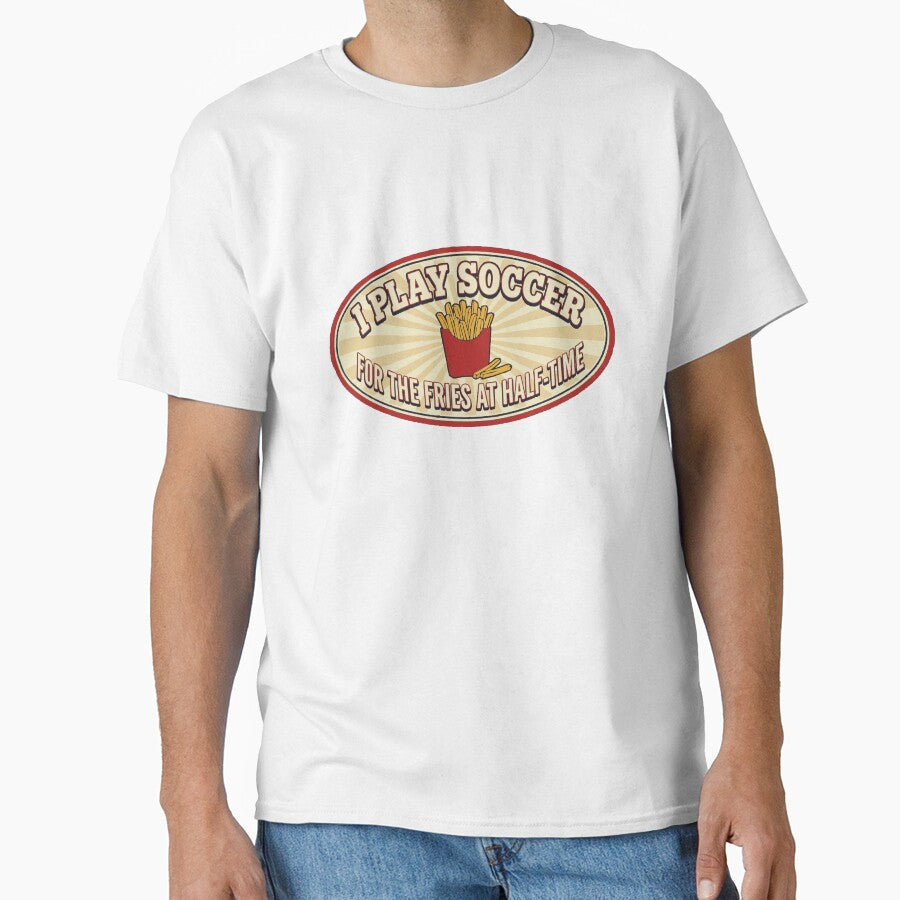 Funny Soccer Fries At Half-Time Retro Vintage Badge - Adult & Kids T-Shirts, Sweatshirts & Hoodies apparel design preview 1