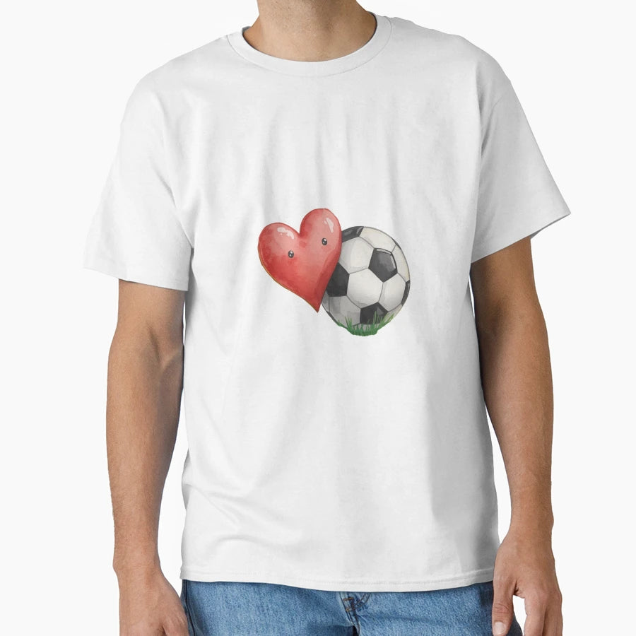 Love Soccer T-Shirt - Minimalist Print for Adults - T-Shirt, Sweatshirt, Hoodie