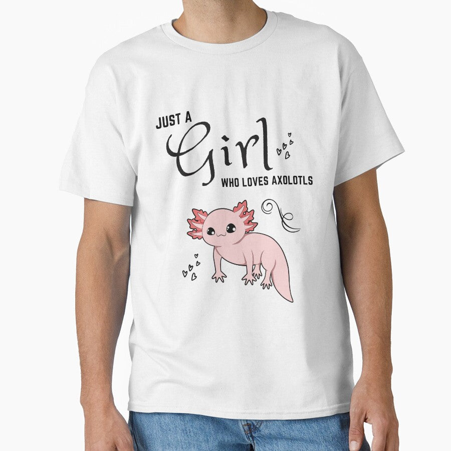 Just a girl who loves axolotls Cute Funny Kawaii by - Adult & Kids T-Shirts, Sweatshirts & Hoodies apparel design preview 1