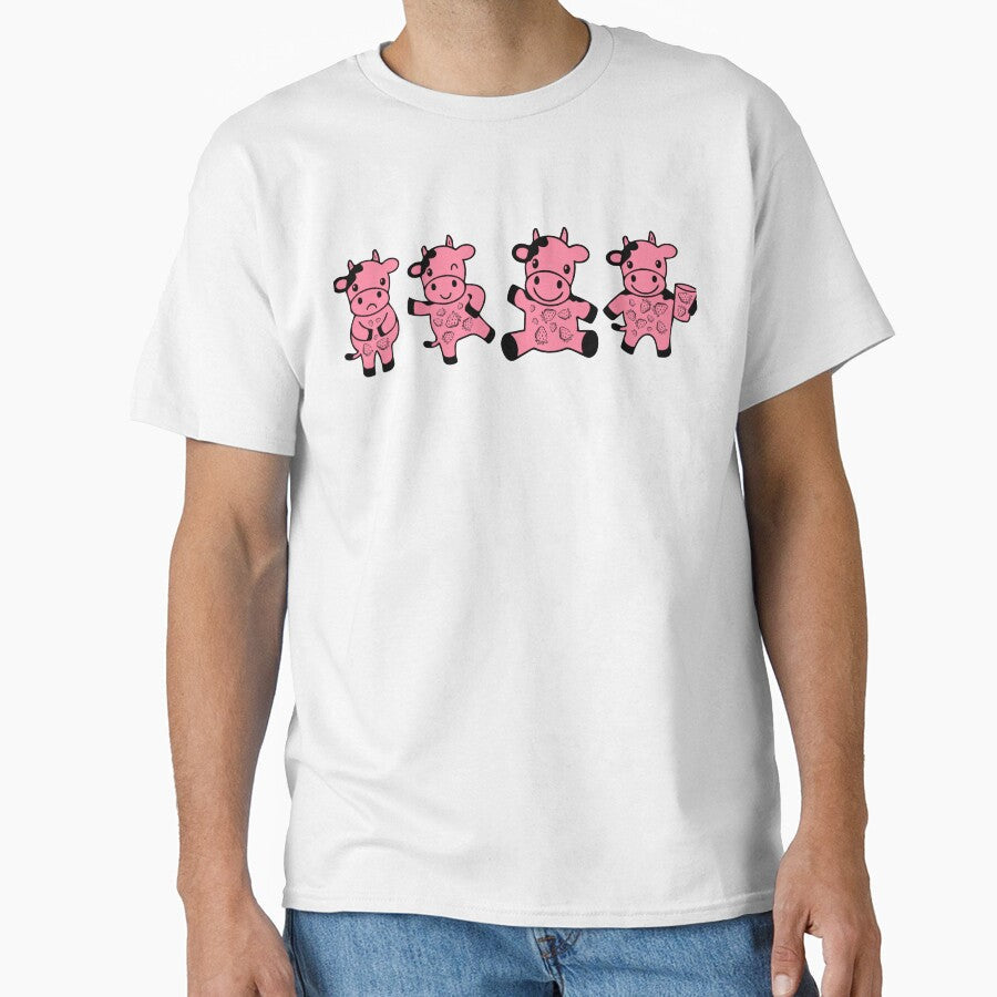 Strawberry Cow Coffee Cute Animals Women Men Girls - Adult & Kids T-Shirts, Sweatshirts & Hoodies apparel design preview 1
