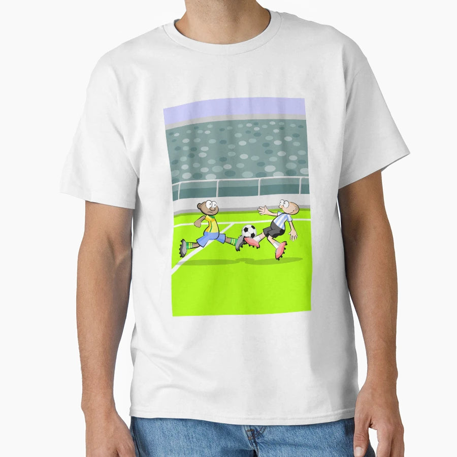 Spectacular Fight Two Soccer Players T-Shirt - Fun Novelty Design Unisex - T-Shirt, Sweatshirt, Hoodie