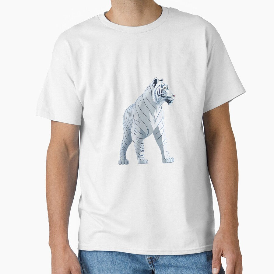 Imposing White Tiger Aesthetic by MinimalistHaven - Adult & Kids T-Shirts, Sweatshirts & Hoodies apparel design preview 1