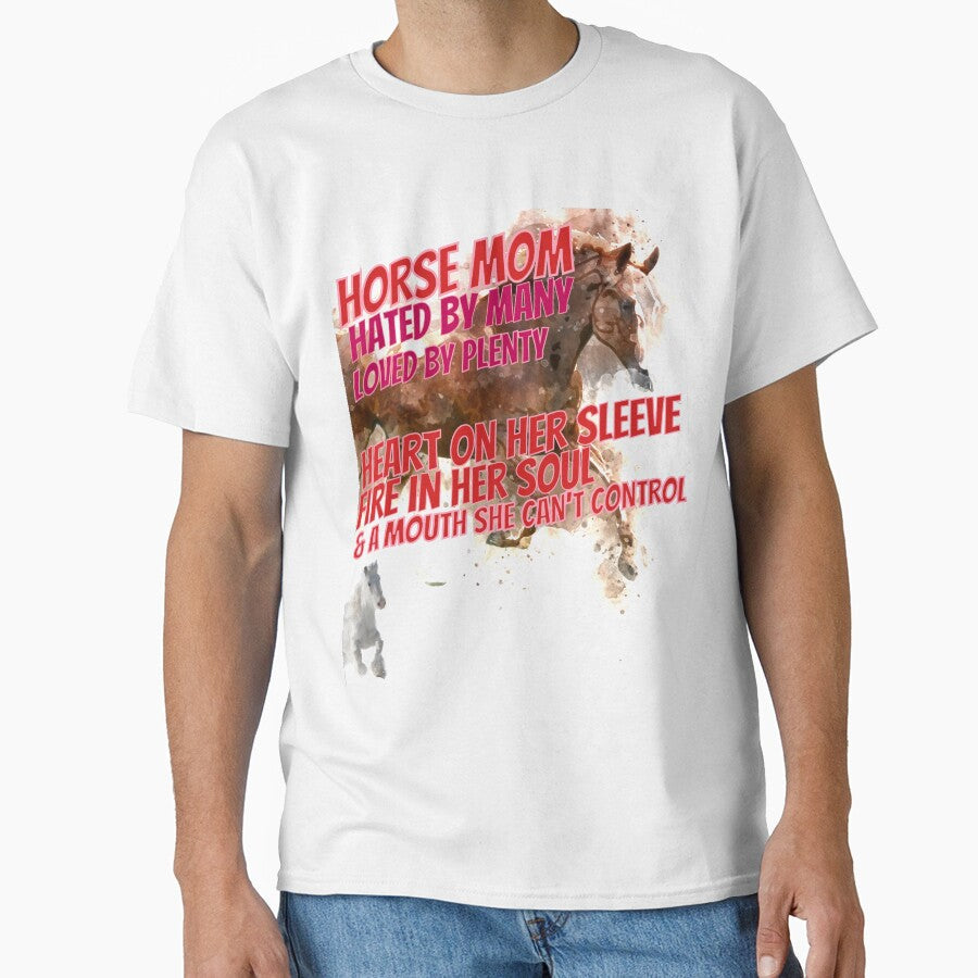 Horse Mom Hated by Many Loved Plenty Mother of Horses - Adult & Kids T-Shirts, Sweatshirts & Hoodies apparel design preview 1