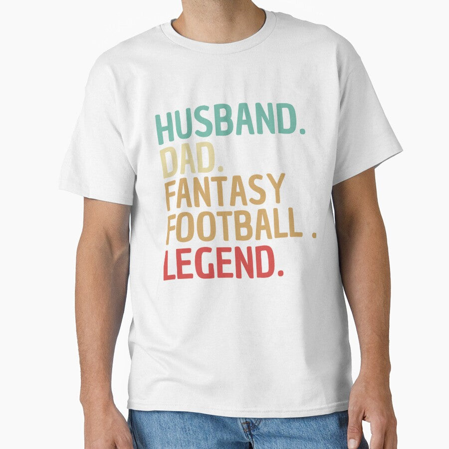 Husband Dad Fantasy Football Legend Funny Men Retro - Adult & Kids T-Shirts, Sweatshirts & Hoodies apparel design preview 1