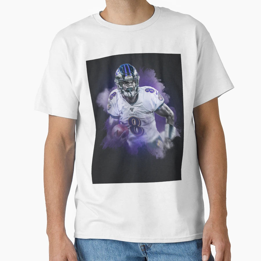 Lamar Baltimore Sports Art T-Shirt - Custom Art Print for Adults - T-Shirt, Sweatshirt, Hoodie