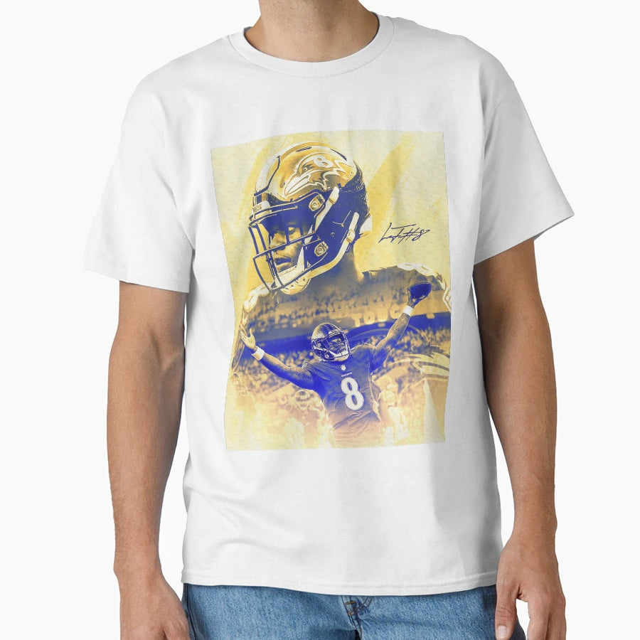 Lamar Baltimore Sports Art T-Shirt - Casual Everyday Wear Unisex - T-Shirt, Sweatshirt, Hoodie