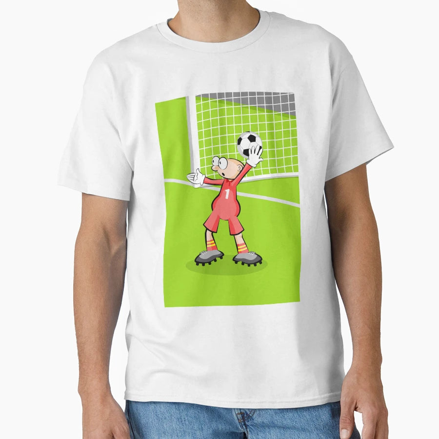 Goalkeeper Takes Ball His Hand To Throw It T-Shirt - Graphic Print Unisex - T-Shirt, Sweatshirt, Hoodie