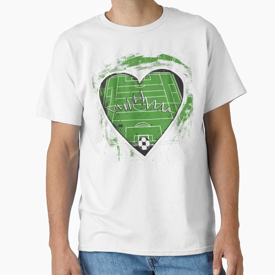 Soccer Heartbeat T-Shirt - Trendy Graphic Men Women - T-Shirt, Sweatshirt, Hoodie