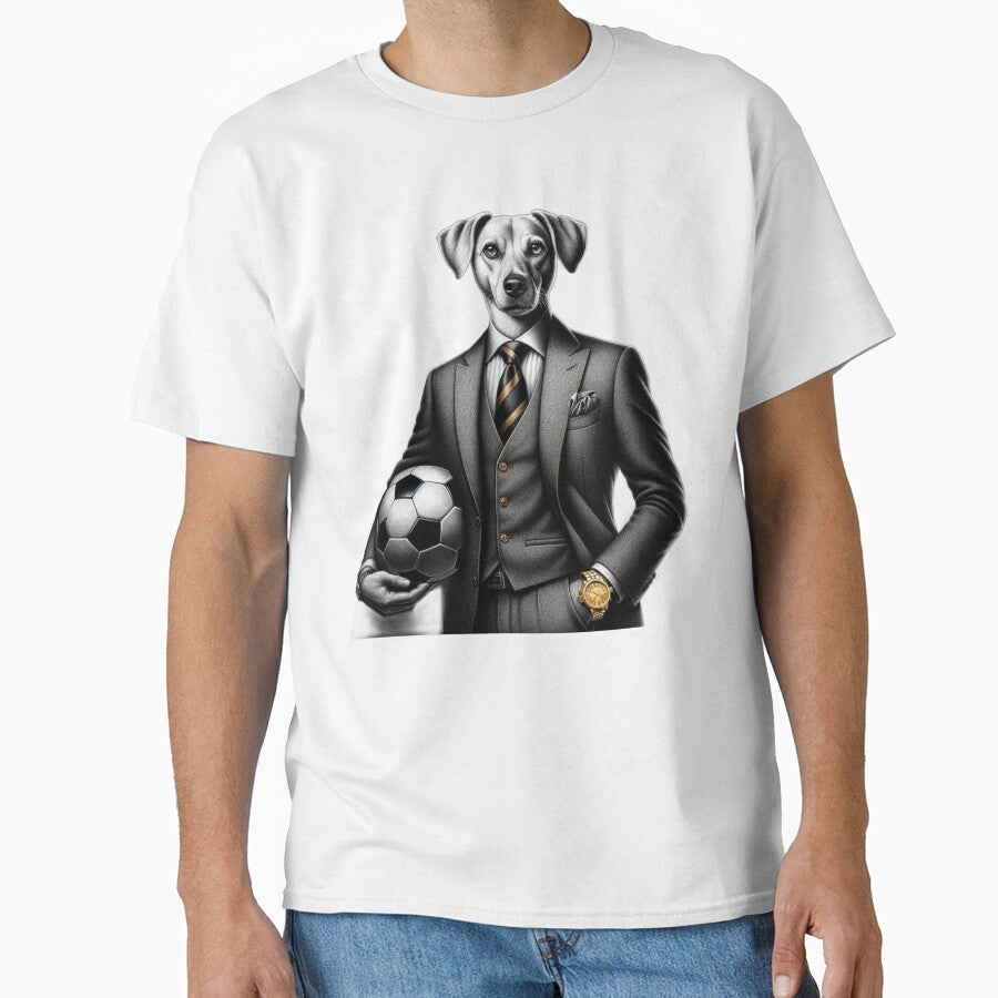 Dapper Dog on the Pitch by MonaCreations - Adult & Kids T-Shirts, Sweatshirts & Hoodies apparel design preview 1