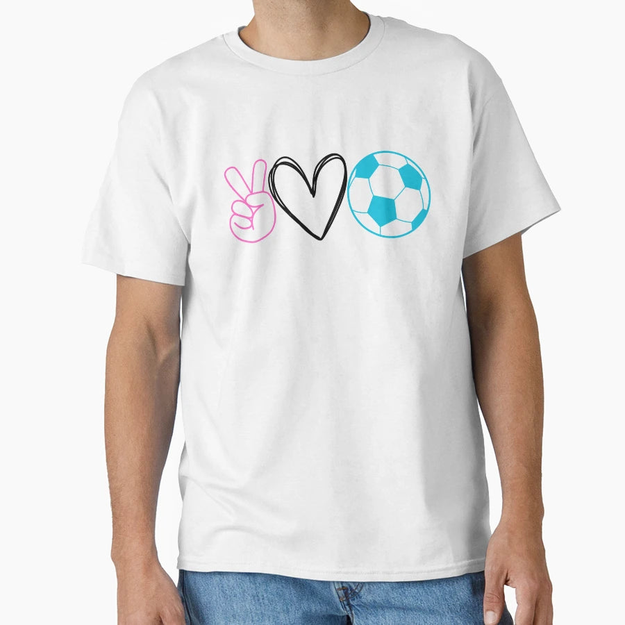 Peace Love Soccer T-Shirt - Unique Graphic Unisex - T-Shirt, Sweatshirt, Hoodie