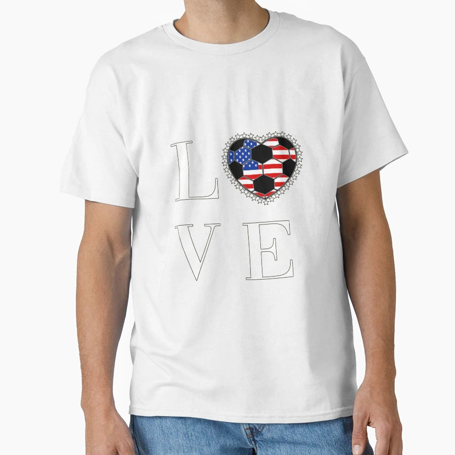 Soccer Heart Shape Soccer Ball T-Shirt - Minimalist Print for Adults - T-Shirt, Sweatshirt, Hoodie