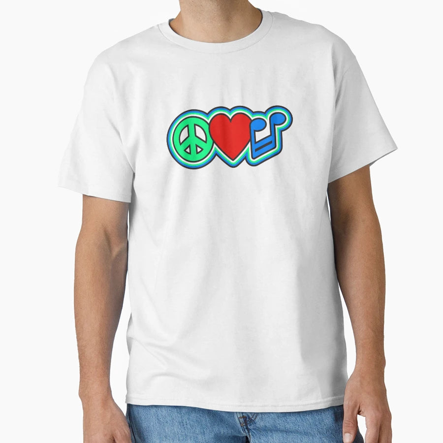Music Love Peace T-Shirt - Novelty Apparel for Adults - T-Shirt, Sweatshirt, Hoodie