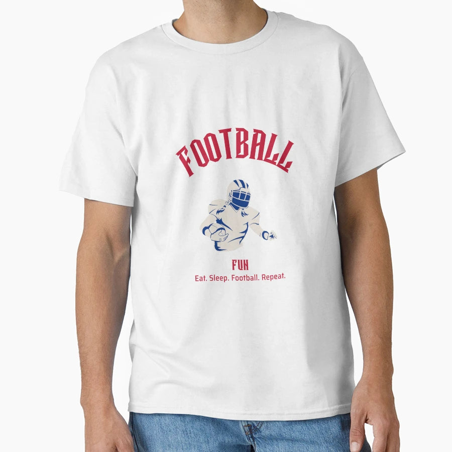 Football Fun Eat Sleep Football T-Shirt - Minimalist Print for Adults - T-Shirt, Sweatshirt, Hoodie
