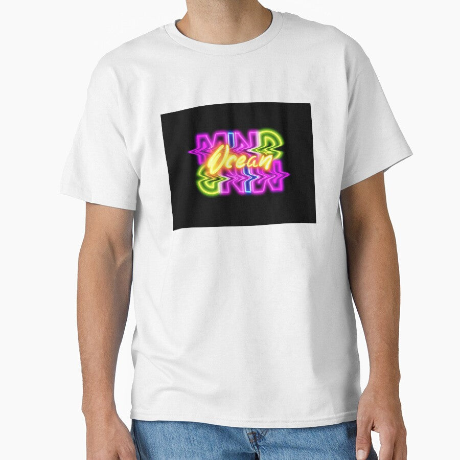 Ocean Mind Neon Drawing by CreativeGenWhat - Adult & Kids T-Shirts, Sweatshirts & Hoodies apparel design preview 1