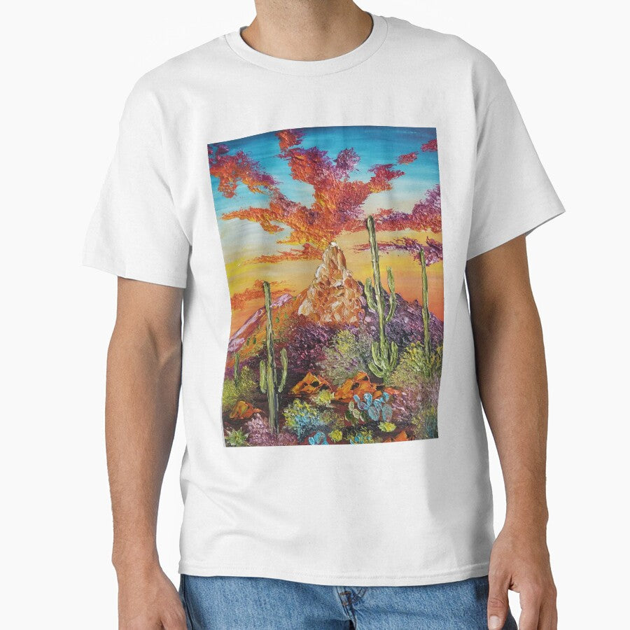 Desert landscape artwork by roxanegabriel - Adult & Kids T-Shirts, Sweatshirts & Hoodies apparel design preview 1