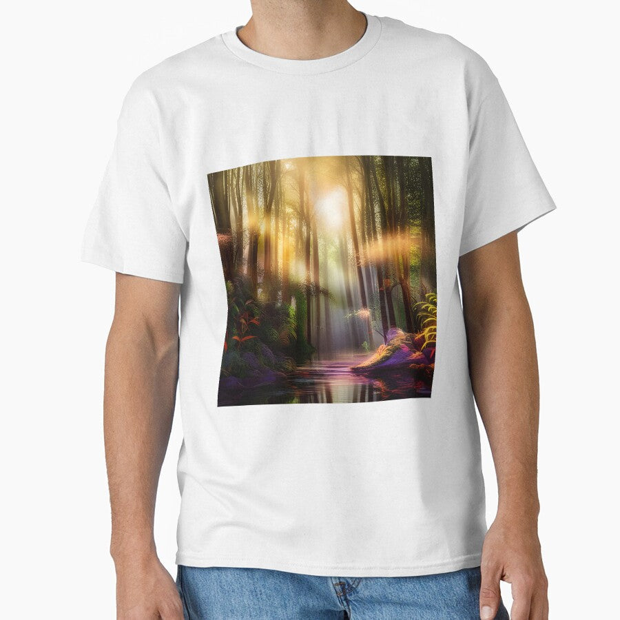 Fantasy Forest Magical River by druidwolfart - Adult & Kids T-Shirts, Sweatshirts & Hoodies apparel design preview 1