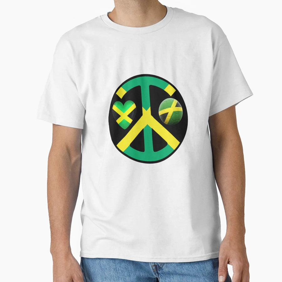 Jamaica Love Peace Football T-Shirt - Novelty Apparel Unisex - T-Shirt, Sweatshirt, Hoodie