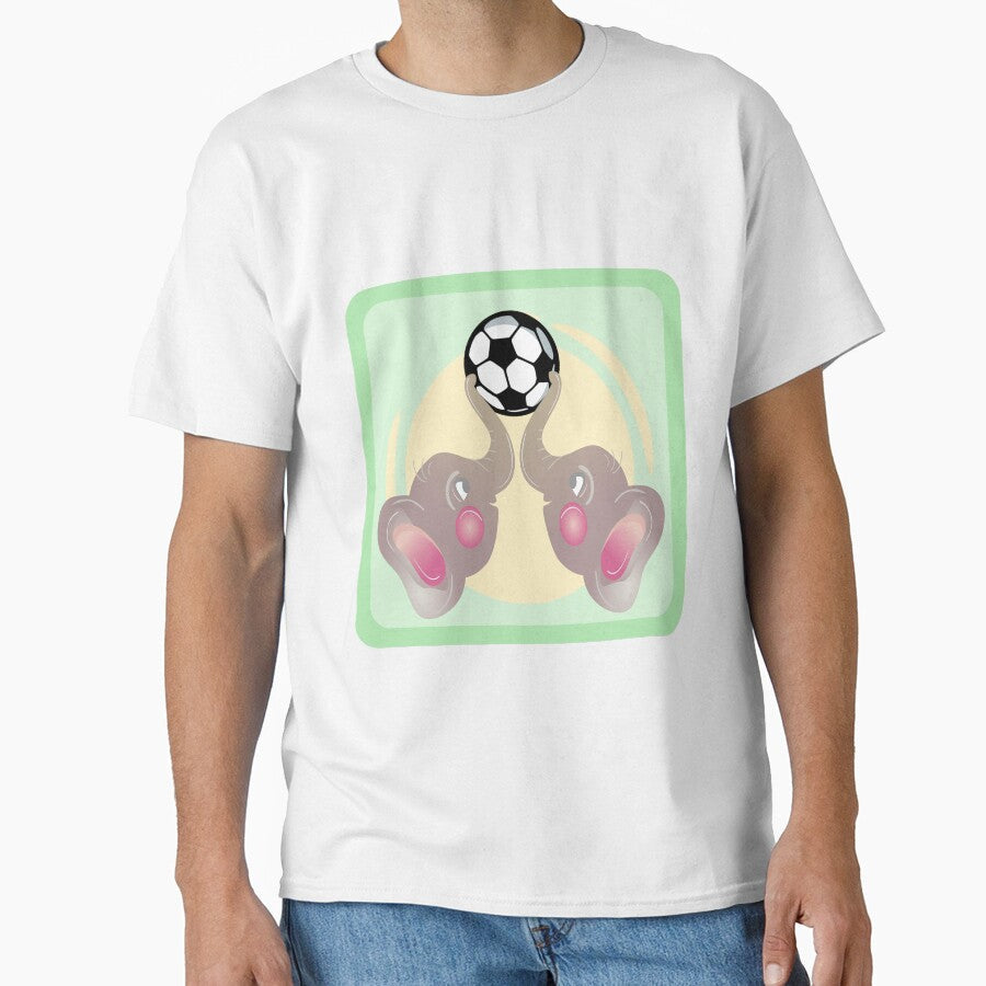 Kids Soccer Elephants by minimalartstory - Adult & Kids T-Shirts, Sweatshirts & Hoodies apparel design preview 1