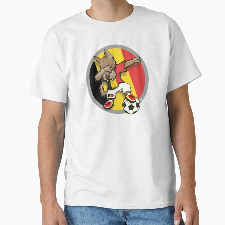 Football Dabbing Dog Belgium by m. i. - Adult & Kids T-Shirts, Sweatshirts & Hoodies apparel design preview 1