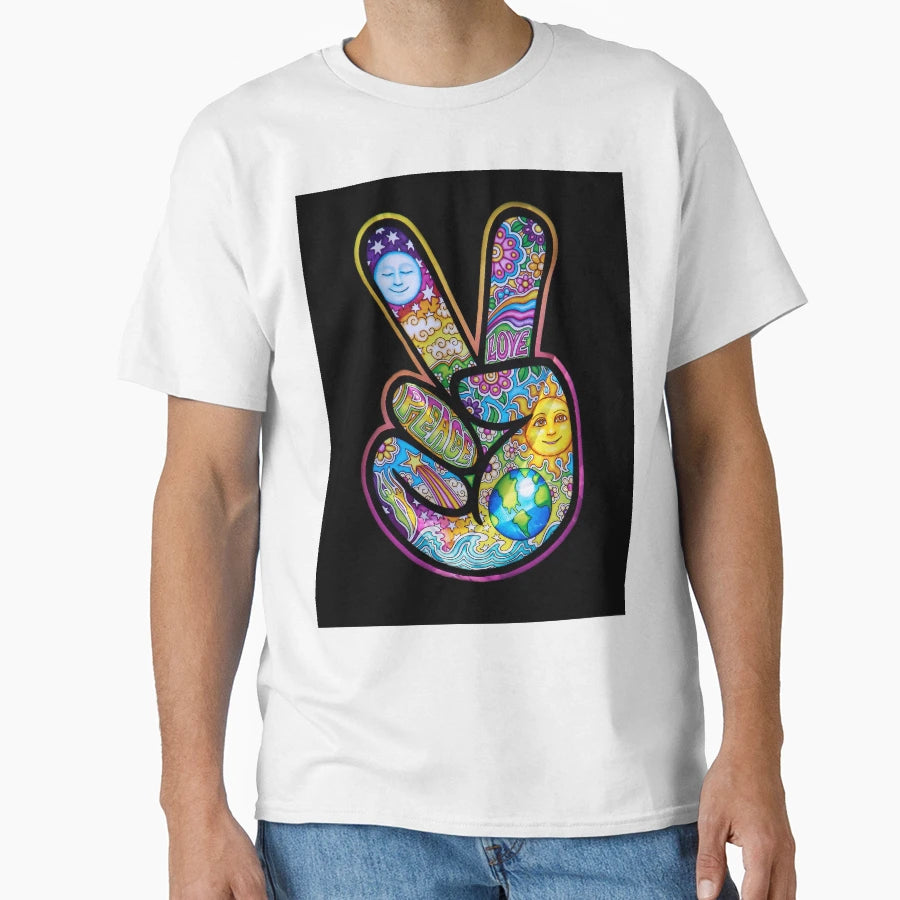 Peace And Love From 60S T-Shirt - Aesthetic Graphic for Adults - T-Shirt, Sweatshirt, Hoodie