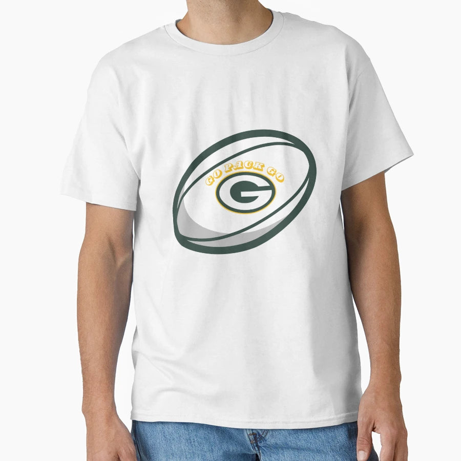 Go Pack Go Green Bay Packers Ball T-Shirt - Minimalist Print for Adults - T-Shirt, Sweatshirt, Hoodie
