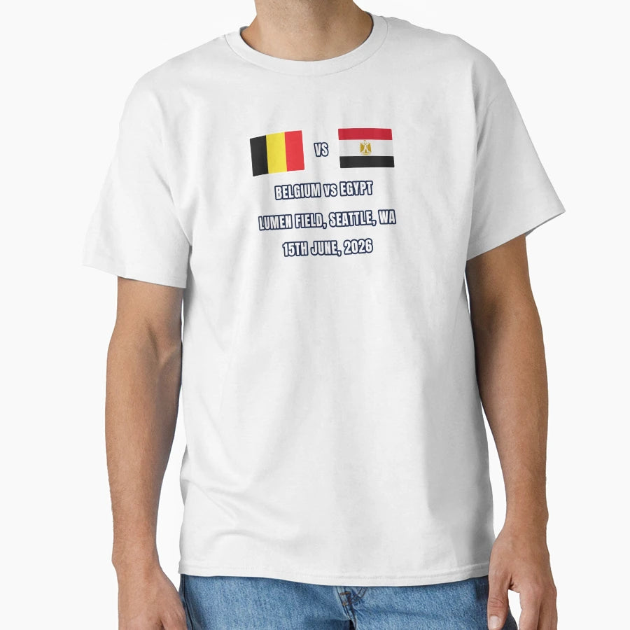 Belgium Vs Egypt 15 June 2026 Football T-Shirt - Graphic Print Unisex - T-Shirt, Sweatshirt, Hoodie