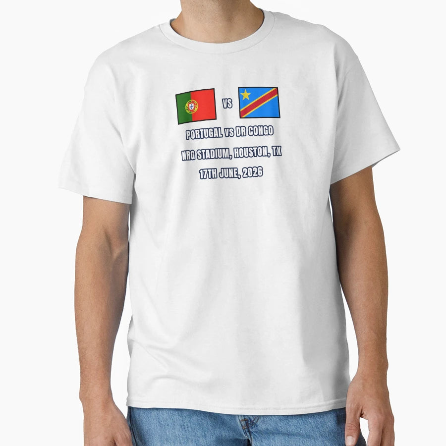 Portugal Vs Dr Congo 17 June 2026 T-Shirt - Novelty Apparel for Adults - T-Shirt, Sweatshirt, Hoodie