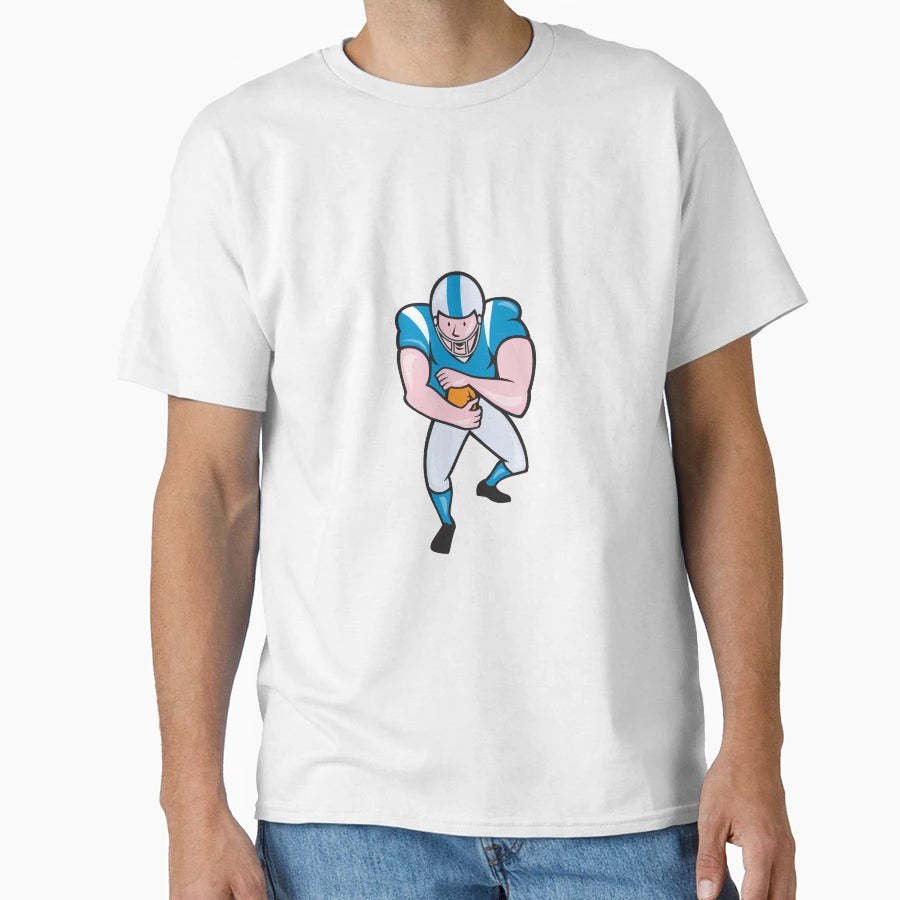 American Football Running Back Fending T-Shirt - Unique Graphic Men Women - T-Shirt, Sweatshirt, Hoodie