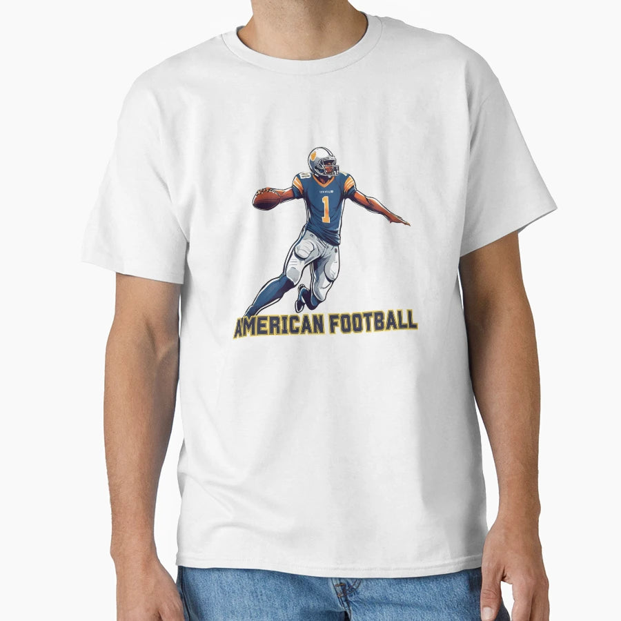 American Football Player Illustration T-Shirt - Graphic Print Men Women - T-Shirt, Sweatshirt, Hoodie