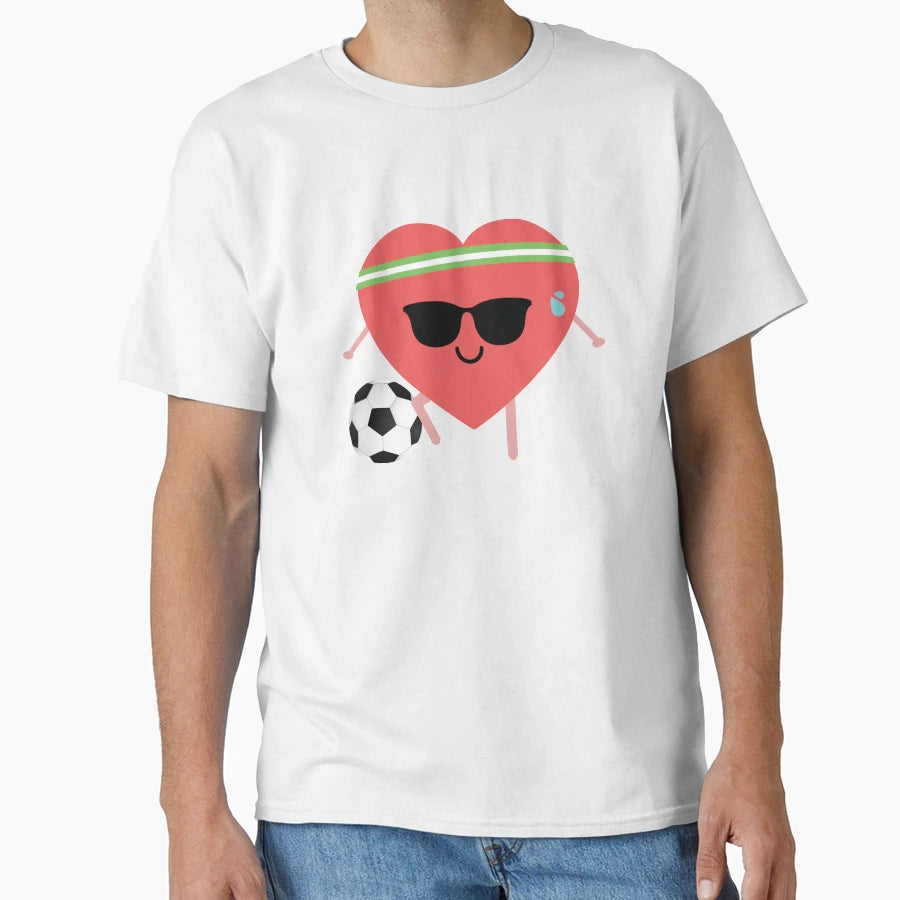 Soccer Heart Emoji T-Shirt - Aesthetic Graphic for Adults - T-Shirt, Sweatshirt, Hoodie