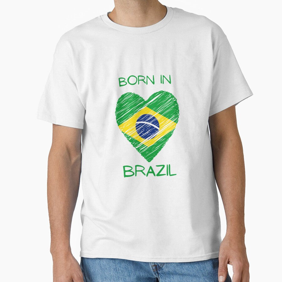 Born in Brazil Colors and Flag by Lumia Creations - Adult & Kids T-Shirts, Sweatshirts & Hoodies apparel design preview 1