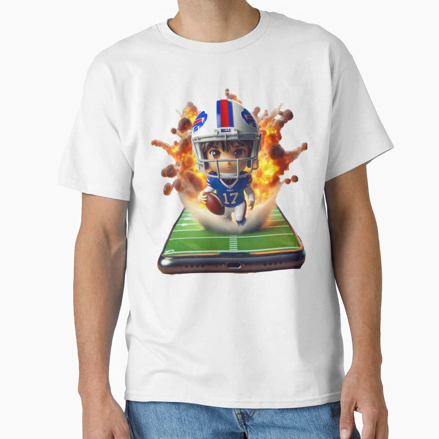 Digital Gridiron Explosive Football T-Shirt - Custom Art Print Unisex - T-Shirt, Sweatshirt, Hoodie