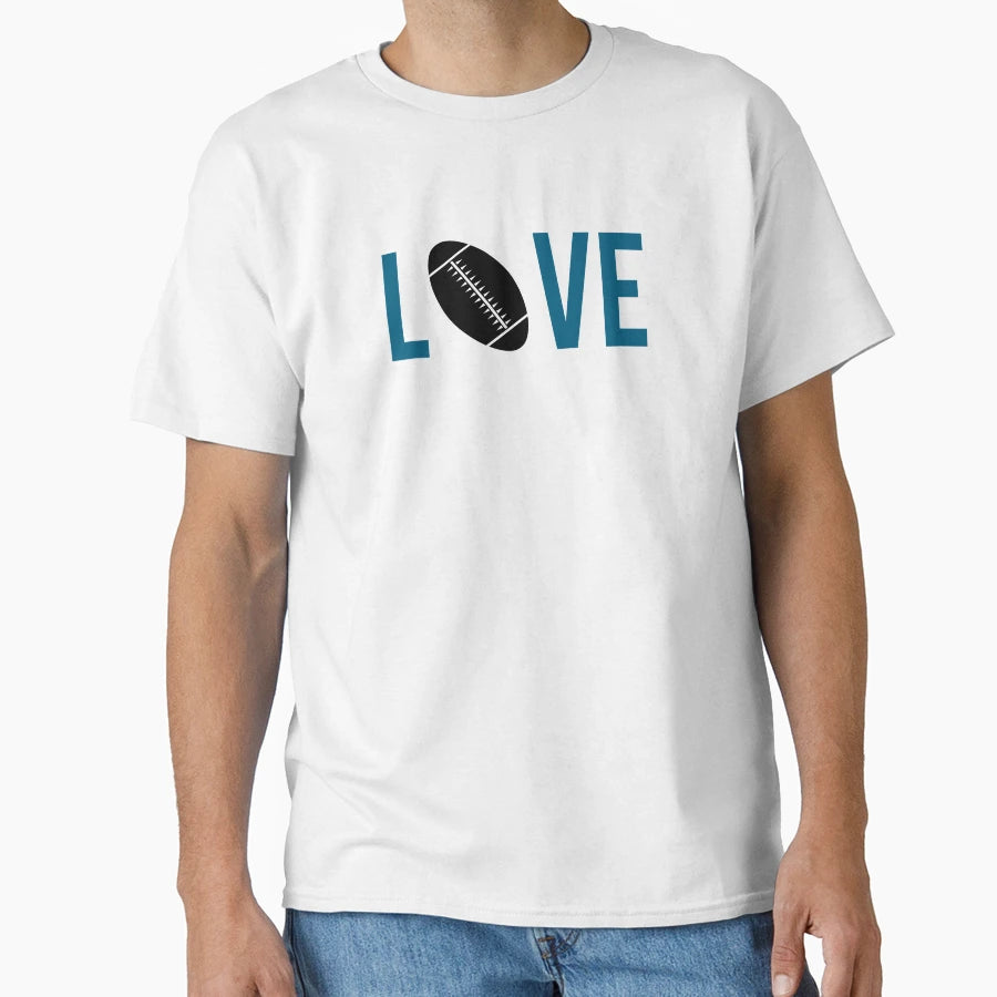 Love Football Blue T-Shirt - Trendy Graphic Unisex - T-Shirt, Sweatshirt, Hoodie