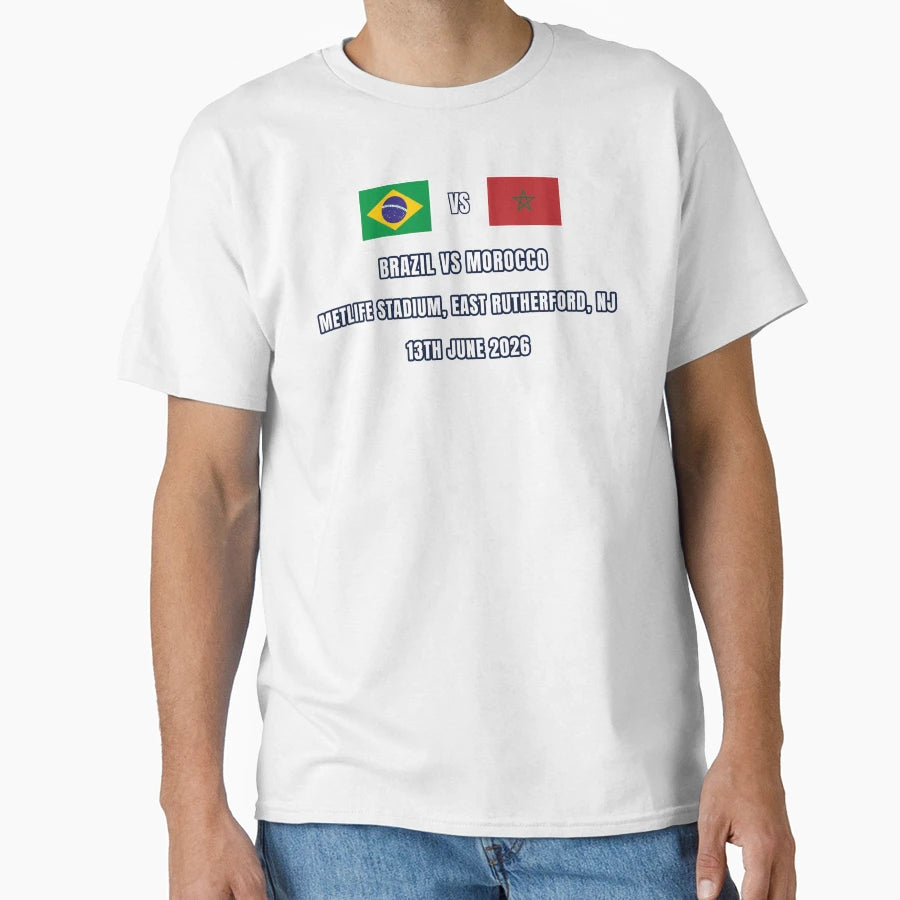 Brazil Vs Morocco 13 June 2026 Football T-Shirt - Trendy Graphic Men Women - T-Shirt, Sweatshirt, Hoodie