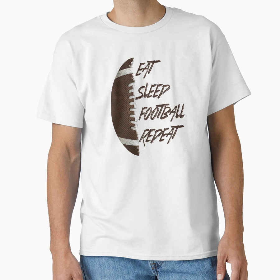 American Football Eat Sleep Football T-Shirt - Unique Graphic for Adults - T-Shirt, Sweatshirt, Hoodie