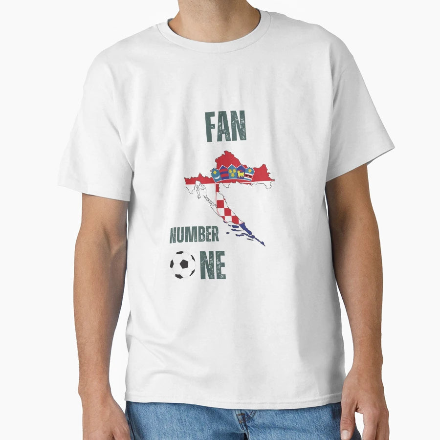 Fan Croatia Football Number One T-Shirt - Custom Art Print Unisex - T-Shirt, Sweatshirt, Hoodie