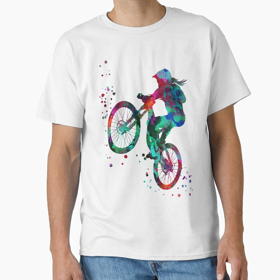 Mountain biking, bike, sport, by Rosaliartbook - Adult & Kids T-Shirts, Sweatshirts & Hoodies apparel design preview 1