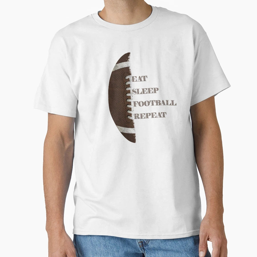American Football Eat Sleep T-Shirt - Fun Novelty Design Men Women - T-Shirt, Sweatshirt, Hoodie