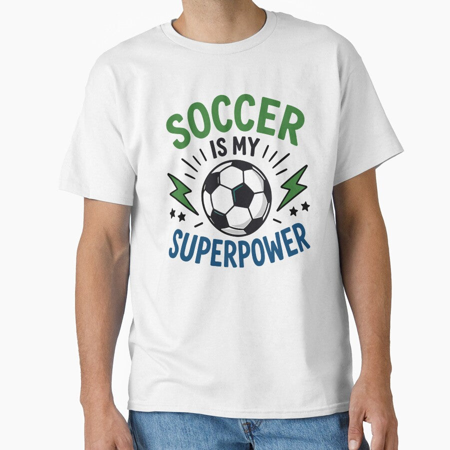 Soccer Is My Superpower Kids Quote by Gift Phrase - Adult & Kids T-Shirts, Sweatshirts & Hoodies apparel design preview 1