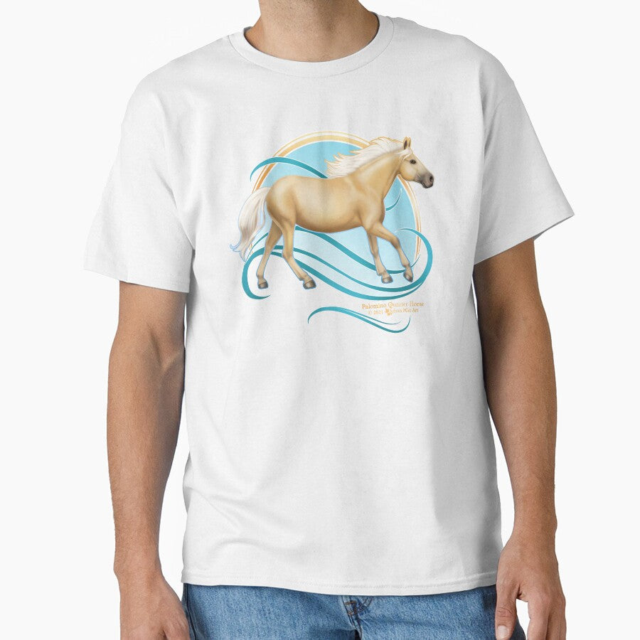 Palomino Quarter Horse by sylvanmist - Adult & Kids T-Shirts, Sweatshirts & Hoodies apparel design preview 1